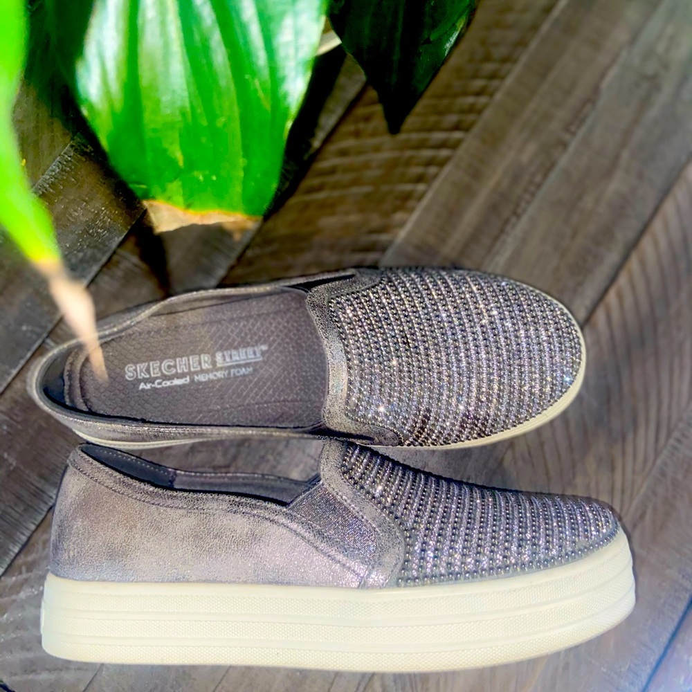 Skechers Shine Bright Slip on Sneakers Sparkly